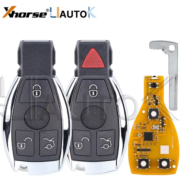 Xhorse Fernbedienungs-Smart-Key-Schlüsselanhänger für Mercedes-Benz 315/434 MHz für W211 W212 W203 W204 W205 W210 W221 W222 3/4-Tasten-Gehäuse