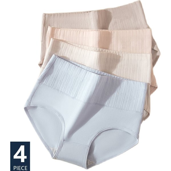 4 Teile/satz Hohe Taille Baumwolle Höschen Frauen Body Shaper Unterwäsche Mädchen Slip Atmungs Plus Größe Unterhose Weibliche Dessous