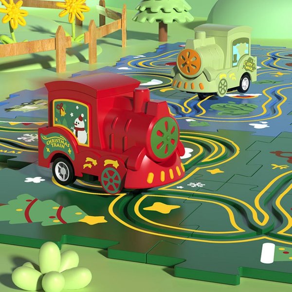 Puzzle électrique Train course Rail voiture modèle jouet éducatif enfants piste voiture Puzzle jouet aventure cerveau jeu interactif