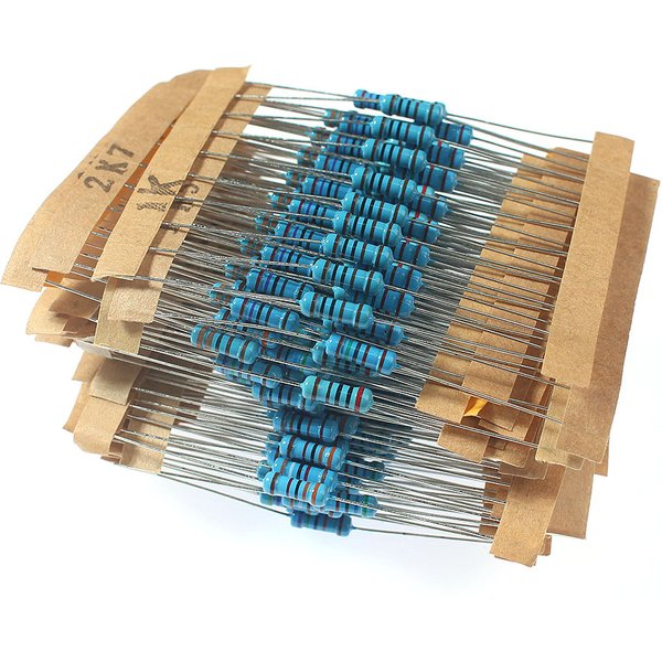 300PCS 1/2W 0.5Watt 1% Resistance Set 0.1R~750R ohm, 1K~820K ohm, Metal Film Resistor Resistance Assortment Kit Set 30 Kinds
