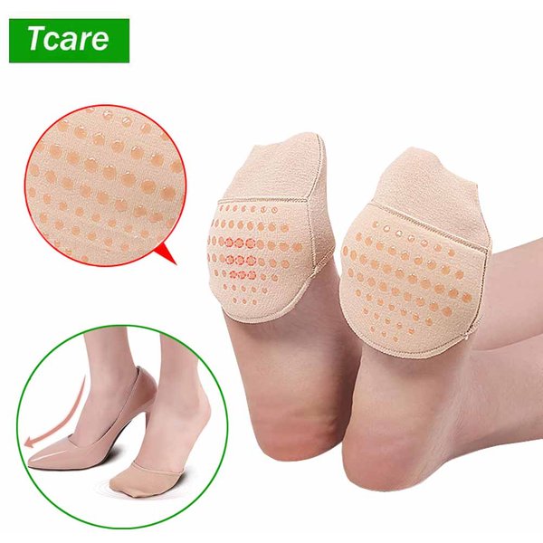 Tcare 1 Pair Breathable Women's Invisible Toe Cover with Padding Toe Topper Liner Socks Non-Skid Bottom for High Heels Cushions