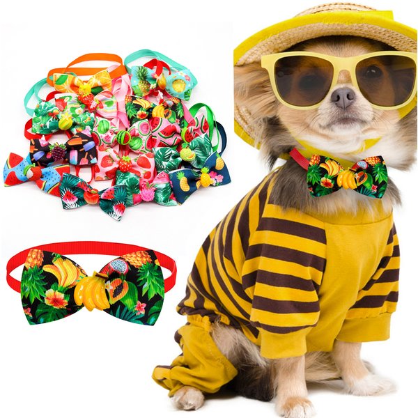 Nministériels ds papillon pour chien, style fruits, collier à la mode pour petits chiens et chats, accessoires de toilettage, printemps, nouveau, 10 pièces
