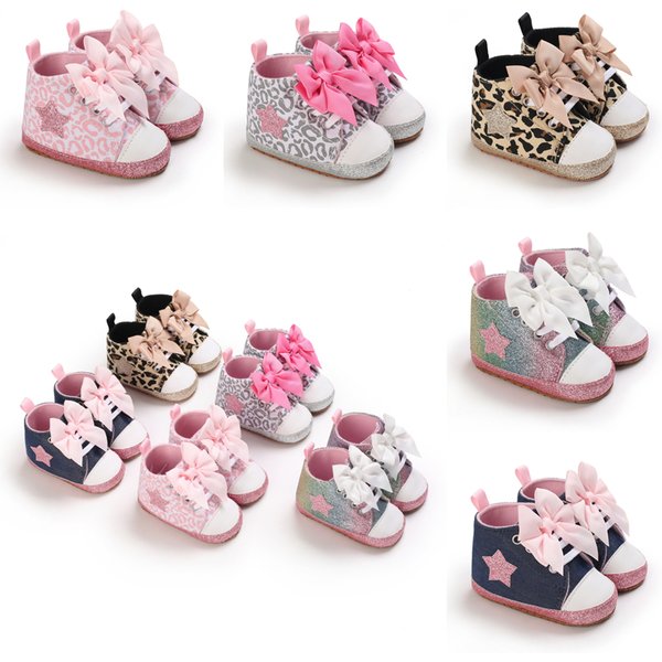 Warren Sina Newborn Boy Girl Shoes First Walker Baby Shoes Soft Non Slip Sole Lovely Bow Casual Canvas Children Shoes