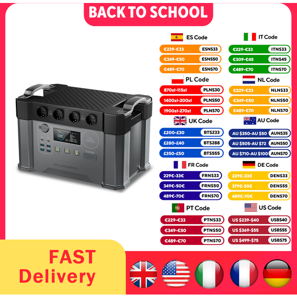 ALLPOWERS S2000PRO Tragbare Stromstation 2400W Notstromversorgung Hochleistungs-Stromversorgung für den Heimgebrauch, Outdoor, Wohnmobilreisen