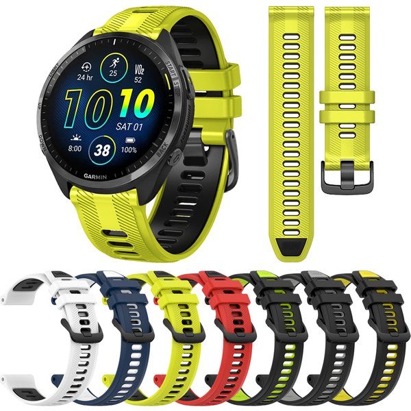 Ersatz-Uhrenarmband für Garmin Forerunner 965 955 Solar 945 935 745 22 mm zweifarbiges Sport-Silikonarmband-Armband-Zubehör