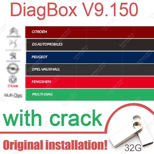 Dernière version 2026 Diagbox 9.150 Logiciel complet de diagnostic pour Citroën Peugeot PP2000 Outil de programmation OBD2 Complet Français