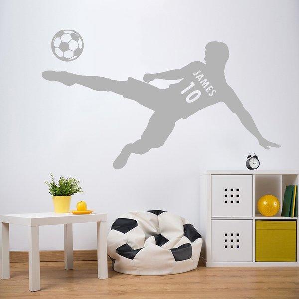 Garçons chambre fond mur vinyle maison mode joueur de football nom et numéro football mur autocollant chambre décoration G-86