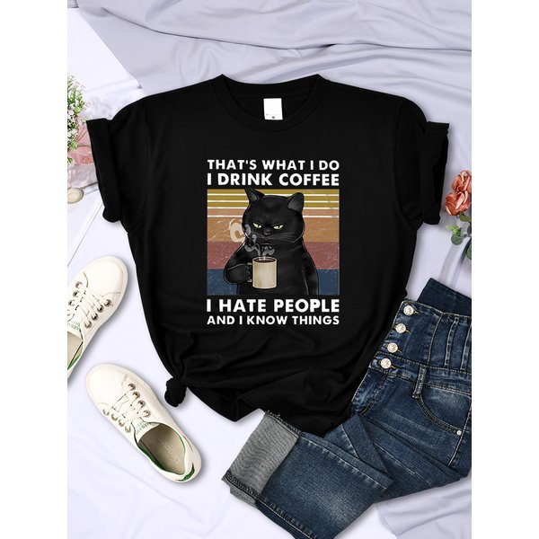 That'S What Tido I Drink Coffee Women's T Shirts Fashion Hip Hop Clothing All-math Casual Short Sleeve Summer Street Female Tops
