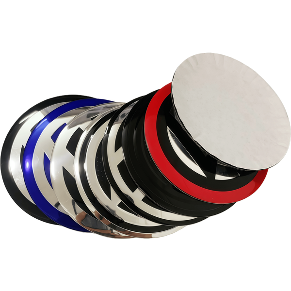 4 Stück 40/50/60–90 mm für Fahrzeugräder, Auto-Radmitten-Aufkleber, blau, silberfarben, schwarz, Felgenkappen, Durchmesser, Logo, Nabenabdeckung, Abzeichen-Abziehbilder