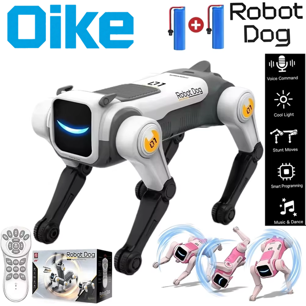 RC Mechaniczny Pies Inteligentny Robot Pies RC ze Sztuczną Inteligencją, Sterowany Głosowo, Programowalny, Śpiewający, Tańczący, Elektroniczny, Wykonujący Akrobacje, Bioniczny, Inteligentny Robot Pies