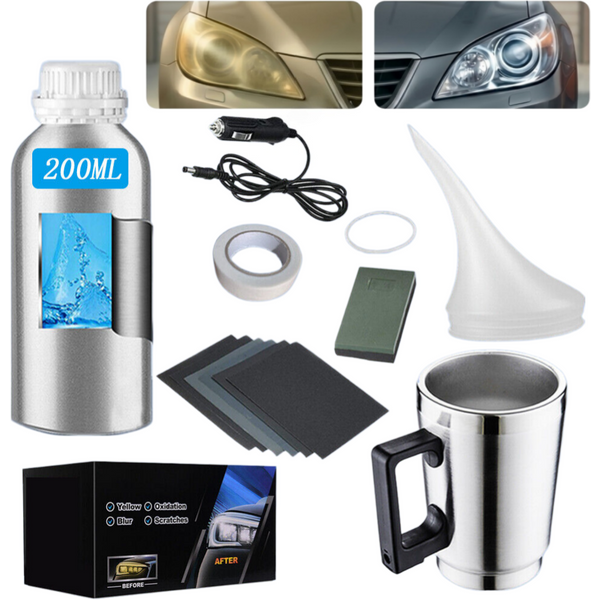 Lampa samochodowa zestaw regeneracyjny chemiczny polski reflektor zestaw do renowacji polski reflektory samochodowe polimerowe ciekłe reflektory kubek parowy