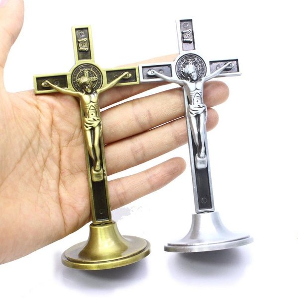 Kreuz Kruzifix Ständer Christus Katholische Jesus Statue Figur Religiöses Gebet Kirche Dekoration Home Kapelle Dekor
