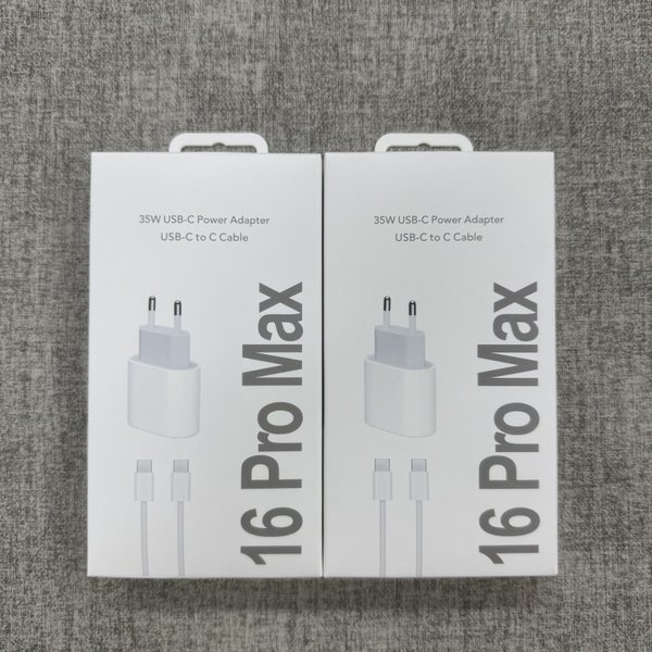 35 W PD Schnellladegerät für iPhone 16 15 14 Pro Max Hochgeschwindigkeits-Wandladegerät-Adapter Typ C-Kabel EU-Stecker Schnellladegerät