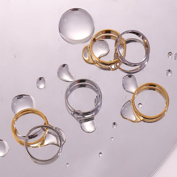 Size 5-10 Waterproof Stainless Steel Ring Gold Plated Silver Color 2mm 4mm 6mm Basics Rings For Men Women Stackable Rings