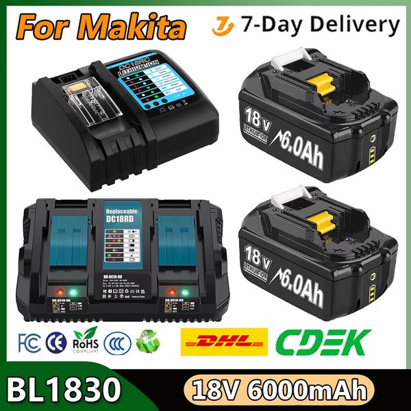 Für Makita BL1830 Ersatz Batterie 6000 mAh Batterie 18 V BL1830 BL1815 BL1860 BL1840 Werkzeug Akku Mit 6A Ladegerät