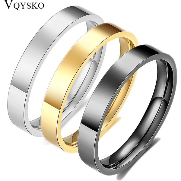 VQYSKO 3mm Gold Color Filled Rings for Women Girls Stacking Stackable Band Thumb Pointer Finger Plain Ring Comfort Fit