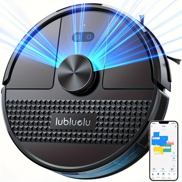 Lubluelu SL68 Roboterstaubsauger mit Wischfunktion, 6000Pa starke Saugkraft, verbesserte U-förmige Wasserdichtung, 150 Minuten Laufzeit, 55dB geringe Geräuschentwicklung, 5 speicherbare Karten und 10