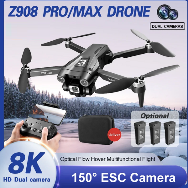 Drone Z908 Pro Max pour Xiaomi Mijia, caméra double HD 8K professionnelle, moteur sans balais, WIFI FPV, quadricoptère pliable RC, hélicoptère jouet