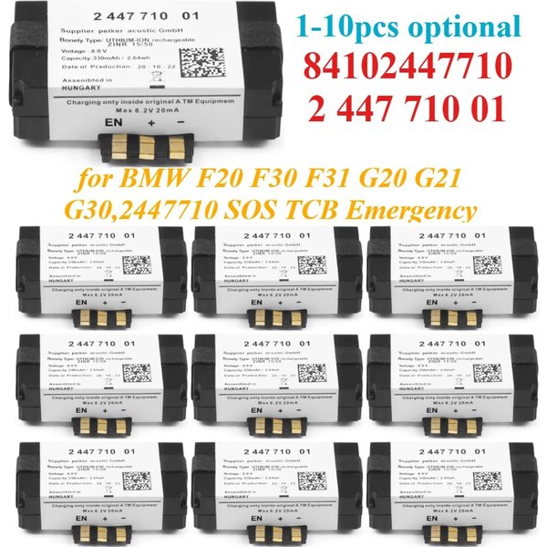 1-10pcs/lot 84102447710 2447710 01 8V 330mAh for BMW F20 F30 F31 G20 G21 G30 2447710 SOS TCB Emergency integrated circuit chip
