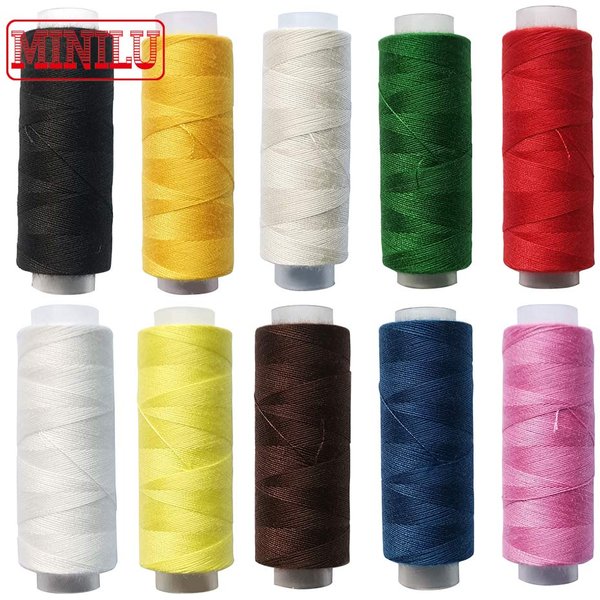 10 stücke 40 s2 Nähmaschine Fadens pulen 180 Polyester Hand fäden Yards/Rolle gefärbt weiß schwarz DIY Näh zubehör