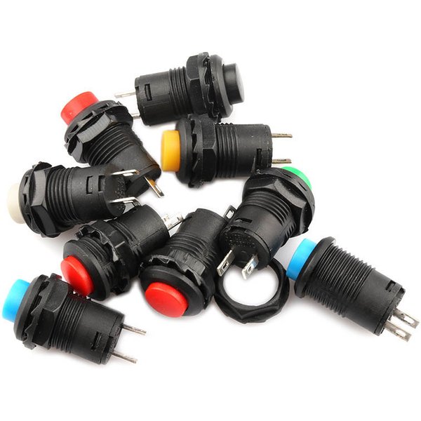 6 pièces interrupteurs à bouton-poussoir auto-verrouillage/momentané DS427 DS428 12mm interrupteur à bouton-poussoir OFF-ON 3A /125VAC 1.5A/250VAC DS-427 DS-428