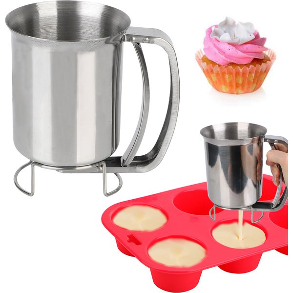 Distributeur de pâte à gâteaux et cupcakes, outil de cuisine, entonnoir à Piston avec Support, distributeur de pâte, outils de cuisson en acier inoxydable
