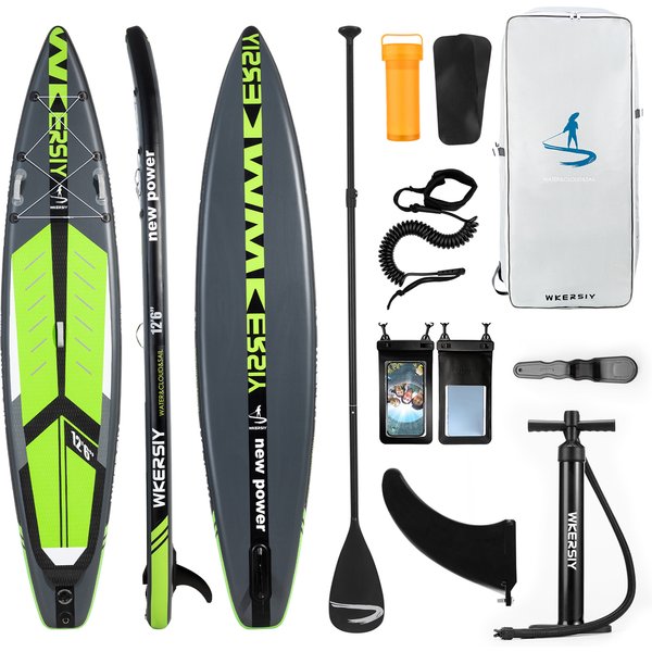 380 cm/335 cm aufblasbares Stand-Up-Paddle-Board, rutschfestes Kajak-Zubehör für Jugendliche und Erwachsene, Wassersport, Angeln, Yoga