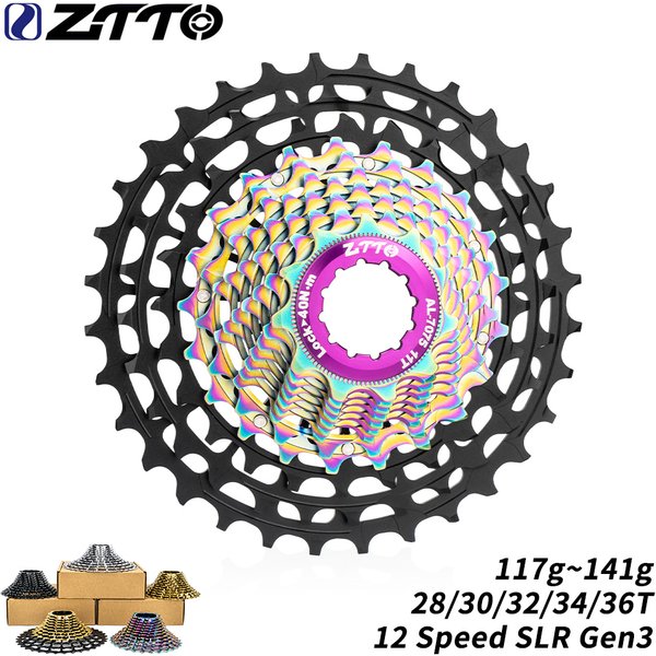 ZTTO SLR Gen3 12s Cassette de vélo de route Super légère 116g 11-28T 11-30 11-32 11-34 11-36 146g K7 12s rayons HGR universels