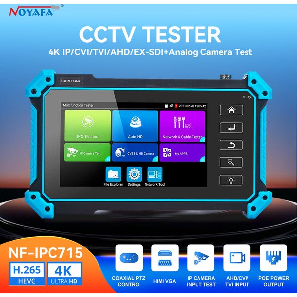 NOYAFA 5,4 Zoll CCTV IPC Tester 8MP AHD CVI TVI Kamera Tester VGA HDMI Eingang Kamera Sicherheit Überwachung Netzwerk Kabel Test