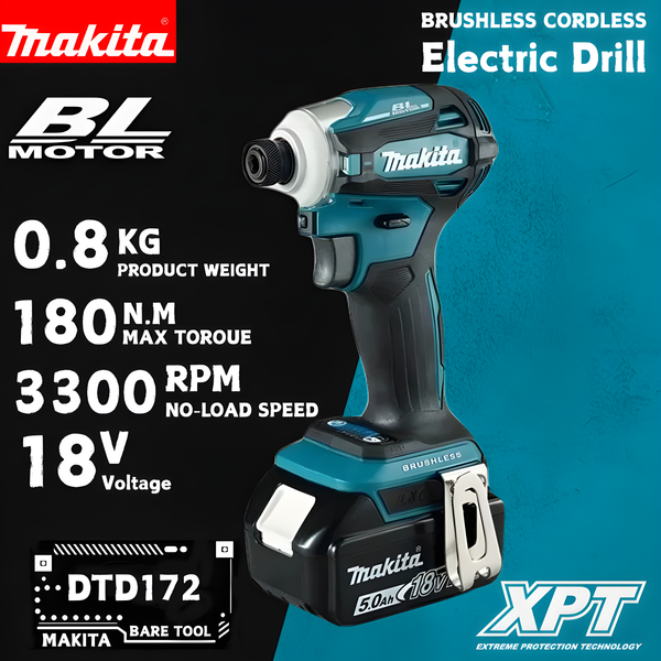 2026 Makita DTD172 Akku-Schlagschrauber 18V LXT BL Bürstenloser Motor 180 N·M Elektrowerkzeug Bohrmaschine für Holzschrauben T-Modus