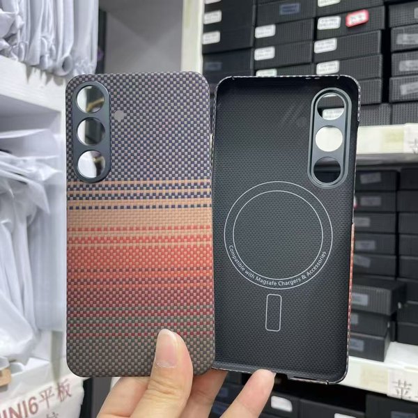 Magnetyczne etui na telefon z włókna aramidowego do Samsung Galaxy S24 S24 Plus Etui Magsafe Pokrowiec z prawdziwego włókna węglowego do etui Galaxy S24 S24+