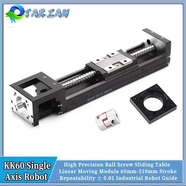 Module de translation linéaire à vis à billes de haute précision KK60, course de 60mm à 510mm, répétabilité 0,01mm, guide pour robot industriel