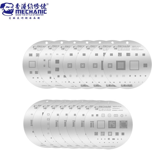 Cailloux de reballage BGA pour HUAWEI Xiaomi SAMSUNG, outil de réparation de la série CPU, plantation d'ovhéritage mécanique, 18 modèles, trou carré et rond