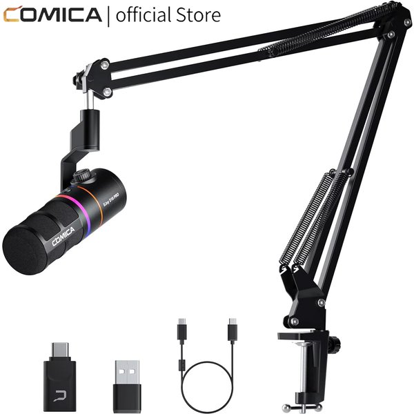 COMICA Ejoy D10 Pro RGB USB/XLR Dynamisches Kabelloses Mikrofon Gaming-Mikrofon Rauschunterdrückung für Streaming, Interviews und Podcasts