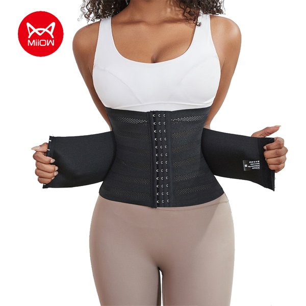 MiiOW Double couche sans couture taille formateur Corset femmes classeurs Shapers ventre enveloppement gaine amincissante femme ventre plat ceinture d'entraînement