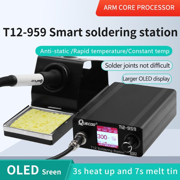 Station de soudage T12-959 V5.1, fer à souder électronique OLED, affichage numérique plus grand et pointe de fer à poignée 907 à 5 broches