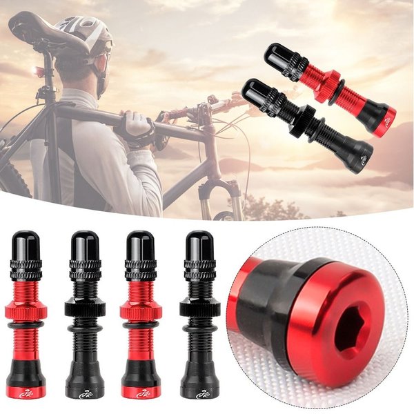 1/2 stücke 40/60 MM Messing oder Legierung Vorbau Fahrrad F/V Presta Tubeless Reifen Ventil Rennrad MTB Nippel W/Werkzeug Legierung Ventil Kappe Rennrad