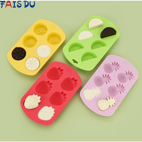FAIS DU-Moule en silicone à 6 cavités pour fruits, cubes de glace, moule à bonbons au chocolat, outils de décoration de gâteaux, moule à bougie en résine