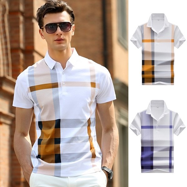 Polo rayé décontracté pour homme, style britannique, confortable et élégant