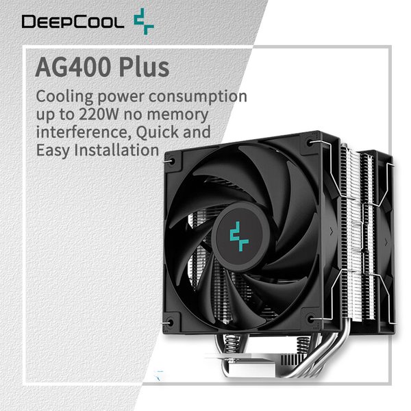 DEEPCOOL AG400 4 caloducs double ventilateur CPU radiateur de refroidissement par Air 2000 tr/min ventilateur de refroidissement de bureau pour Intel LGA1700 1200 115X AMD AM4