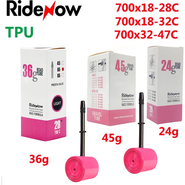 Dętka rowerowa RideNow TPU 700C 700x18 23 25 28 32 35 37 40 47C do rowerów szosowych, MTB, dętka rowerowa 29x1.5 1.75 1.9 Pneu Aro