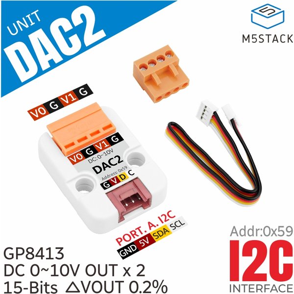 M5Stack Offizielle DAC 2 I2C-Einheit (GP8413)