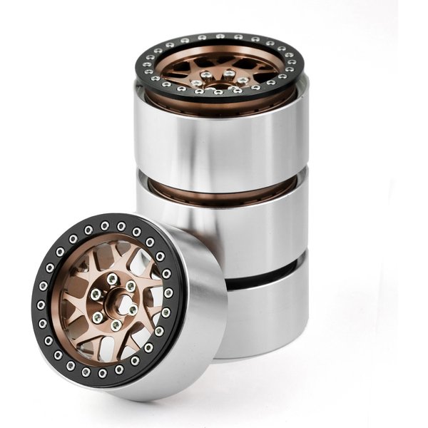 Jante de roue à billes en aluminium CNC 2.2, 4 pièces, pour voiture sur chenilles axiale 1/10 RC SCX10 RR10 Wraith TRX4 TRX-6