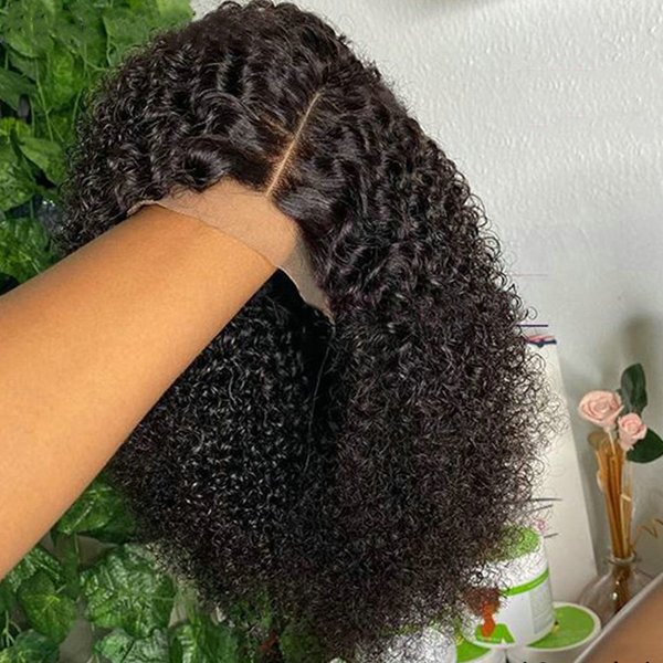 Perruques Courtes Bob Sans Colle Pré-découpées Ondulées Profondes Cheveux Humains Vietnamiens Birmans Jerry Curly 13x6 HD Lace Front Prêtes à Porter
