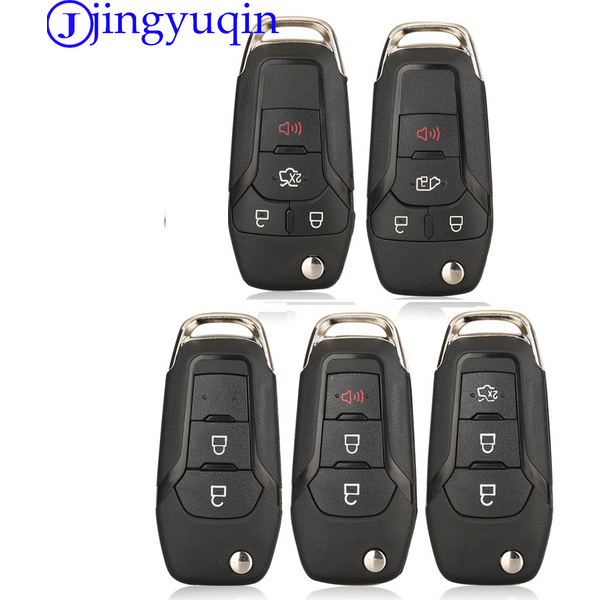 jingyuqin Remote Car Key Shell Case Cover For Ford F-150 F-250 F-350 Explorer Ranger KA Fiesta Mondeo 2/3 Buttons