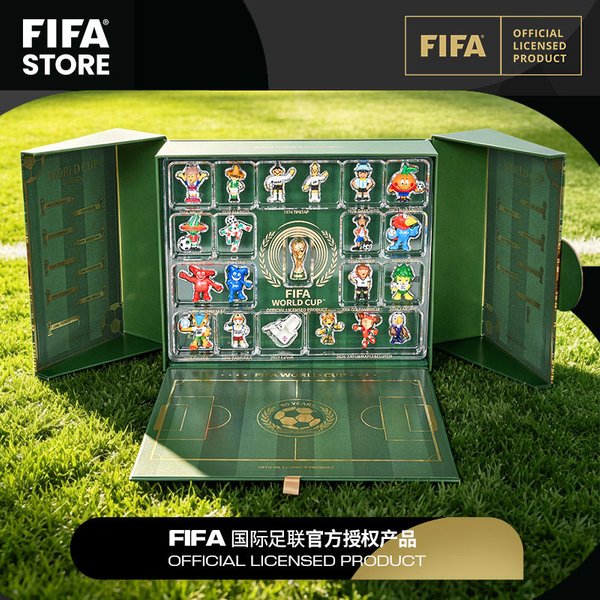 FIFA-Weltmeisterschaft Maskottchen-Figurenset – Vorgängereditionen 2026 – Offiziell lizenzierte Desktop-Sammlerdekoration Geschenkbox für Fußballfans