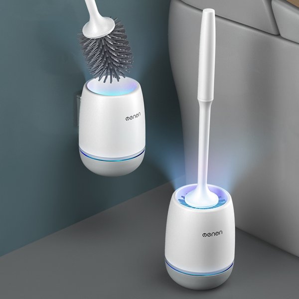 TPR Soft Toilet Brush Silicone Head Quick DrainingWall-Mount or Floor-Standing Cleaning Brush Toilet Brush Bathroom Accessories