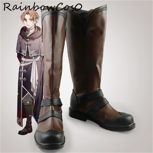 Rudeus Greyrat Mushoku Tensei réincarnation sans emploi Cosplay chaussures bottes jeu Anime fête Halloween RainbowCos0 W4959