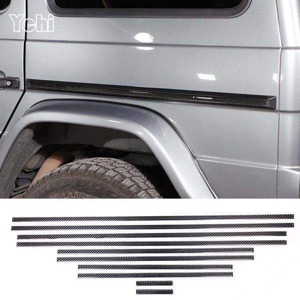 Listwy Ozdobne Boczne Drzwi Samochodowych z Miękkiego Włókna Węglowego do Mercedes-Benz Klasy G W463 2007-2018, Akcesoria Zewnętrzne