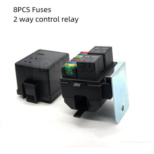Car Relay Car Safety Box 8 Fuses 2 Way Control Relay Modification For Vehicle Control the Safety Box 40A 12V 24V